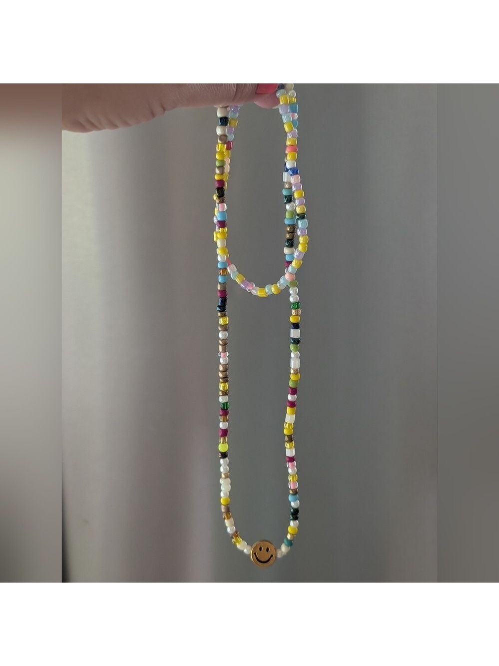 Multicolor Beaded Necklace With Matching Bracelet
